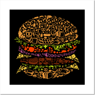 burger ingredients abstract Posters and Art